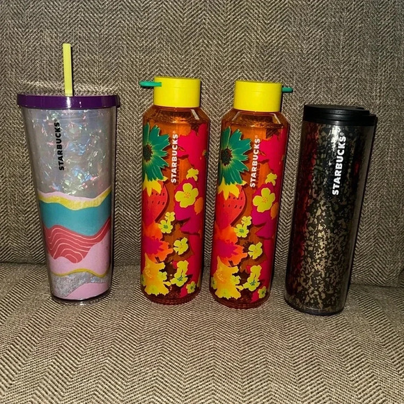 2019/2022 Starbucks Coffee Co. Bundle Lot of 4 Tumblers/Bottles/Cups w/lids - Picture 1 of 17